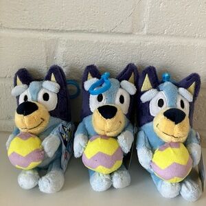 Bluey Easter Plush Back Pack Clip Bundle of 3 (nwt)